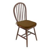 XPERMATE StandartFit Oval Sandalye Minderi Fermuarlı Yıkanabilir Kılıf Bağcıklı Su ve Yağ İtici 42x42x5 cm (Kahve)