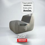 Xpermate Sünger Koltuk Tekli Yer Koltuğu Taşınabilir Oturma Minderi Armut Koltuk Gri