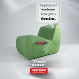 Xpermate Sünger Koltuk Tekli Yer Koltuğu Taşınabilir Oturma Minderi Yeşil