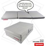 Xpermate Tek Kişilik Katlanır Sünger Yatak Taşınabilir Yer Yatağı Misafir Kamp Yatağı Minderi Yıkanabilir 70x180x6 cm - 70 x 180 x 6 cm