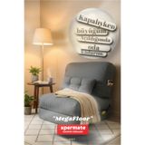 XPERMATE Tek Kişilik Yataklı Koltuk 22 cm Sünger Yatak Açılır Yer Yatağı Misafir Yatağı 225x90x22 MegaFloor