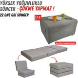 Xpermate Ultra Kalın Katlanır Sünger Yatak, Yer Yatağı, Katlanır Yer Minderi, Katlanır Yatak, Misafir Yatağı 80x180x14 Gri - 80 x 180 x 14 cm