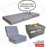 Xpermate Ultra Kalın Katlanır Sünger Yatak, Yer Yatağı, Katlanır Yer Minderi, Katlanır Yatak, Misafir Yatağı 80x180x14, Gri Puantiyeli - 80 x 180 x 14 cm