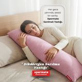 Xpermate Uzun Sarılma Yastığı Bacak Arası Diz Arası Yan Yatış Uyku Destek Dikdörtgen Yastık 150x25 cm - 150 x 25 x 10 cm - Açık Pembe