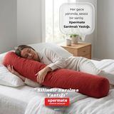 Xpermate Uzun Sarılma Yastığı Bacak Arası Diz Arası Yan Yatış Uyku Destek Silindir Yastık 150x20 cm - 150 x 50 x 20 cm - Kırmızı