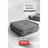XPERMATE Yer Minderi Bisküvi Minder 45x45 Kalın Pofuduk Sedir Balkon Bahçe Minderi Gri