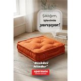 XPERMATE Yer Minderi Bisküvi Minder Petek Önü Fransız Minder 55x55 Balkon Bahçe Minderi Kiremit