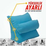 XPERMATE Yükseklik Ayarlı TV ve Kitap Okuma Yastığı Bel, Sırt ve Boyun Desteği Mavi