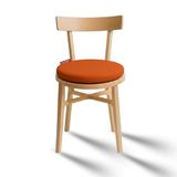 Xpermate Yuvarlak Sandalye Minderi Bağcıklı Yıkanabilir Sünger Minder Su Yağ İtici Mutfak Balkon Bahçe Tabure Minderi 40 cm Turuncu