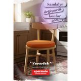 XPERMATE Yuvarlak Sandalye Minderi Su Yağ İtici Bağcıklı Yıkanabilir Sünger Minder Mutfak Balkon Bahçe 40 cm Turuncu
