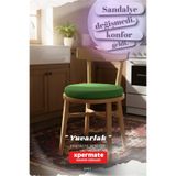 XPERMATE Yuvarlak Sandalye Minderi Su Yağ İtici Yıkanabilir Mutfak Balkon Bahçe Minderi 40 cm Yeşil