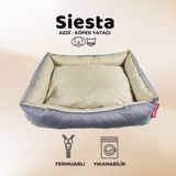 Xpermate Yuvi Büyük Irk Köpek Yatağı 80x100x28 Büyük Boy Köpek Yatağı ,Fermuarlı Antrasit Bej