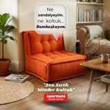 Xpermate Zen Sırtlı Minder Koltuk İskandinav Tarzı Ergonomik Yer Koltuğu Sırtlıklı 80X60 Kremit
