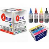 Xplus Epson Stylus D78 T0711-T0714 Muadil Kolay Dolan Kartus + 4 X100 Ml Renk Murekkep Seti 500 Sayfa