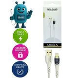 Xpremium MobiLX MU-09 3.4A Örgülü Işıklı USB to Lightning Hızlı Şarj ve Data Kablosu (1m)