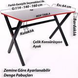 Xprime Noxus Oyuncu Masası Çalışma Masası - 140 - Siyah