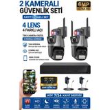 Xpro 2 Kamera 4 Lens Kablosuz Wifi Güvenlik Kamerası Seti Nvr Kayıt Cihazı Gece Görüşlü Ip Kamera