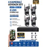 Xpro 4 Kamera 8 Lens Kablosuz Wifi Güvenlik Kamerası Seti Nvr Kayıt Cihazı Gece Görüşlü Ip Kamera Seti