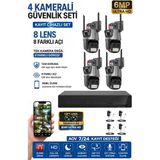 Xpro 4 Kamera 8 Lens Kablosuz Wifi Güvenlik Kamerası Seti Nvr Kayıt Cihazı Gece Görüşlü Ip Kamera