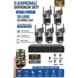 Xpro 5 Kamera 10 Lens Kablosuz Wifi Güvenlik Kamerası Seti Nvr Kayıt Cihazı Gece Görüşlü Ip Kamera