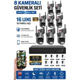 Xpro 8 Kamera 16 Lens Kablosuz Wifi Güvenlik Kamerası Seti Nvr Kayıt Cihazı Gece Görüşlü Ip Kamera