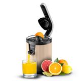 Xqueeze RetroJuice 600 Beige Elektrikli Portakal Limon Sıkacağı – Baskı Kollu, Retro