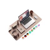 Xrades Çift Renk Deri Mousepad Laptop Bilgisayar Için 80x40 Cm Açık Kahve Ve Gri