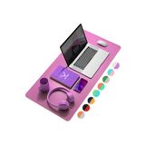 Xrades Çift Renk Deri Mousepad Laptop Bilgisayar Için 80x40 Cm Mor Ve Pembe