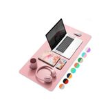 Xrades Çift Renk Deri Mousepad Laptop Bilgisayar Için 80x40 Cm Pembe Ve Gri