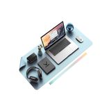 Xrades Deri Mousepad Laptop Bilgisayar Için Geniş Gaming Masa Matı Deri Mouse Pad 80x40 Cm Açık Mavi