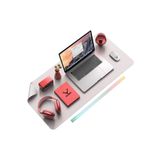 Xrades Deri Mousepad Laptop Bilgisayar Için Geniş Masa Matı Deri Mouse Pad 80x40 Cm BEJ GRİSİ