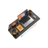 Xrades Deri Mousepad Laptop Bilgisayar Için Geniş Masa Matı Deri Mouse Pad 80x40 Cm Koyu Gri