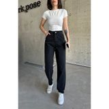 XRAY JEANS Kadın Basic Bol Paça Baggy Fit Siyah Kot Pantolon