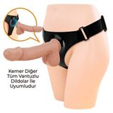 xShopum 21,8 cm Belden Bağlamalı İçi Dolu Strapon Penis - Jerry