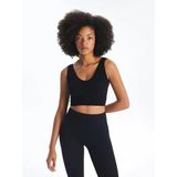 Xsıde Actıve Siyah V Yaka Düz Seamless Kadın Spor Büstiyer