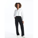 Xsıde Siyah Standart Fit Gabardin Kadın Kargo Pantolon