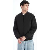Xsıde Siyah Standart Kalıp Kolej Yaka Erkek Bomber Mont - 3XL