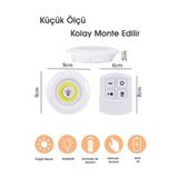 xsir Minimalist Mutfak Dolap İçi Spot Lamba Şık Tasarım 3'lü Beyaz Kumandalı Pilli Lambader