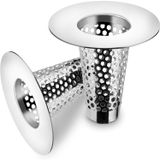 Xspring Banyo Lavabo Süzgeçleri, 2 Adet Fileli Süzgeç Seti, Saç Tutucu Özellikli, 3-4 cm Arası Lavabo Deliklerine Uygun, Premium Banyo Pislik Tutucu