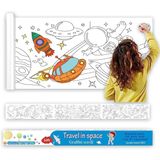 Xspring Çizim Rulosu, Çocuklar İçin Büyük Boy Boyama Kağıdı, Yapışkanlı DIY Çizim Kağıdı, Bölmeli Duvar Boyama Kağıdı, Kız ve Erkek Çocuklar İçin Parti Malzemesi, 300x38cm