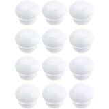 Xspring Dolap Kulpu, 12 Adet Çekmece Kulpu, Komodin Kulpları, Yuvarlak Ahşap Dolap Kulpları, Çekmece Kolları İçin 4×22mm Vidalı, Beyaz Renkli Dekoratif Mobilya Aksesuarı
