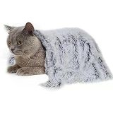 Xspring Evcil hayvan battaniyesi, 56x36 cm, gri, polyester, uzun saç elyaf karışımı, makinede yıkanabilir, kedi, köpek, seyahat, araba, minimalist, hayvan desenli