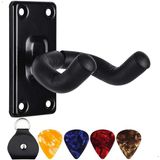 Xspring Gitar Tutucu, Gitar Duvara Montajlı Gitar Rafı, 4Pcs Pick İle Gitar Askı Rafı, Gitar Duvara Montaj Askısı, Akustik Elektrik Ve Bas Gitarlar İçin Stand Gitar Askıları Kancaları Teşhir