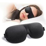 Xspring Göz Maskesi, 3D Konturlu Kupa Uyku Göz Bağı, Işık Engelleme Göz Kapağı Yumuşak Gece Maskesi Unisex Uyku Seyahat Şekerleme Yoga için Göz Maskeleri için Ayarlanabilir Kayış ile (Siyah)