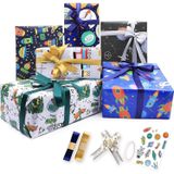Xspring Hediye Paketleme Kağıdı, Doğum Günü, Bebek Partisi, Gelin Duşu ve Tatiller için, 6 Sayfa Renkli Hediye Paket Kağıdı Seti