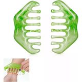 Xspring Masaj Tarağı, 2'Li Set Yeşim Taşı Yüz Masaj Aleti, Guasha Tarak, Saç Derisi Tüm Vücut Masajı Için, Baş, Yüz, Boyun, Sırt, El Ayaklar Için, Anneler Günü Sevgililer Günü Hediyesi