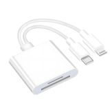 Xspring SD Kart Okuyucu iphone için, 4'ü 1 arada Kameralar MicroSD/TF için Çift Yuvalı SD Okuyucu, Kamera Bellek Kartı Okuyucu Adaptörü, Hızlı Aktarım, iPhone iPad, MacBook için Tak ve Çalıştır