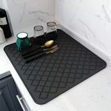 Xspring Silikon Bulaşık Kurutma Matı, Kaymaz ve Kolay Temizlenebilir Silikon Mat, Isıya Dayanıklı, Bulaşıklar ve Tezgah Üstü İçin, Buzdolabı Çekmece Astarı (Gri 40x30cm)