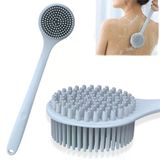 Xspring Silikon Vücut Temizleyici, Uzun Saplı Banyo Duş Fırçası, BPA İçermeyen Çift Taraflı Sırt Temizleyici Fırça, Cilt Peelingi ve Masajı için Duş Fırçası Temizleyici