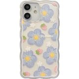 Xspring Telefon Kılıfı, Şeffaf Yumuşak TPU Kılıf, Mavi Yaban Mersini Çiçek Desenli, İle Uyumlu Telefon 12 Modeli, Kadınlar ve Kızlar İçin Şık Dalga Tasarım